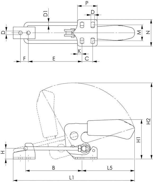 Produktbild Amf Verschlussspanner Nr. 6848H Grösse 2 horizontal (42 mm)