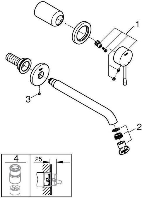 Produktbild Grohe 2-Loch-Waschtischbatterie ESSENCE Ausldg 230mm ha graph gebü