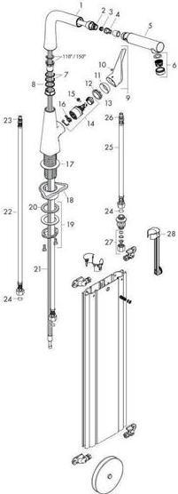 Actual product image hansgrohe HG single-lever sink mixer 320 METRIS DN 15 m sBox pull-out spout ES-Op.