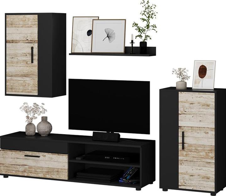 Produktbild Vicco Wohnwand Berno, Beige/Anthrazit, set, 4 Teile (139.80 x 35.40 x 38.90 cm)