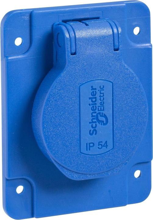Actual product image Schneider Electric Schuko socket outlet, blue, 2p+E, 10/16A, PKN61B