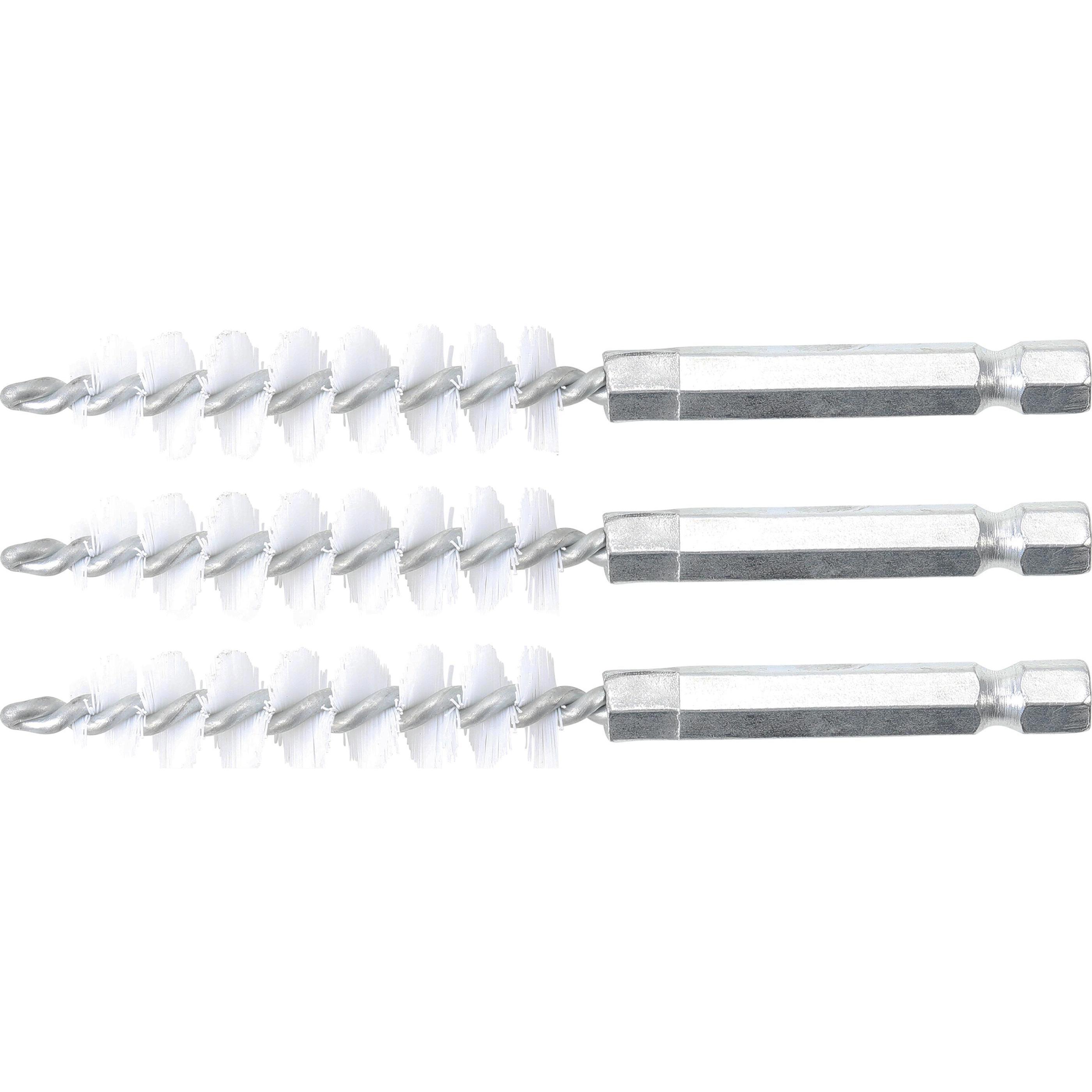 BGS, Schleifmittel, Nylonbürste 12 mm Antrieb Aussensechskant 6,3 mm (1/4") 3-tlg.