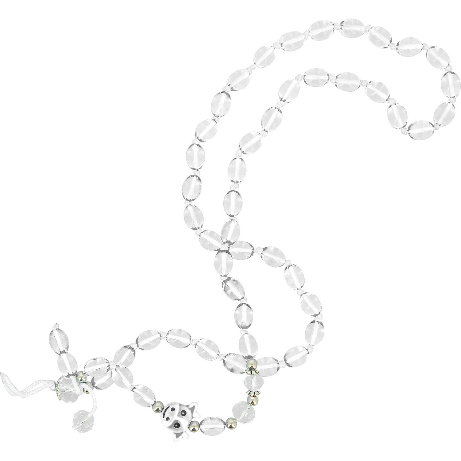 Avizar Perlen Schmuck Handykette 80cm, Handykette, Weiss