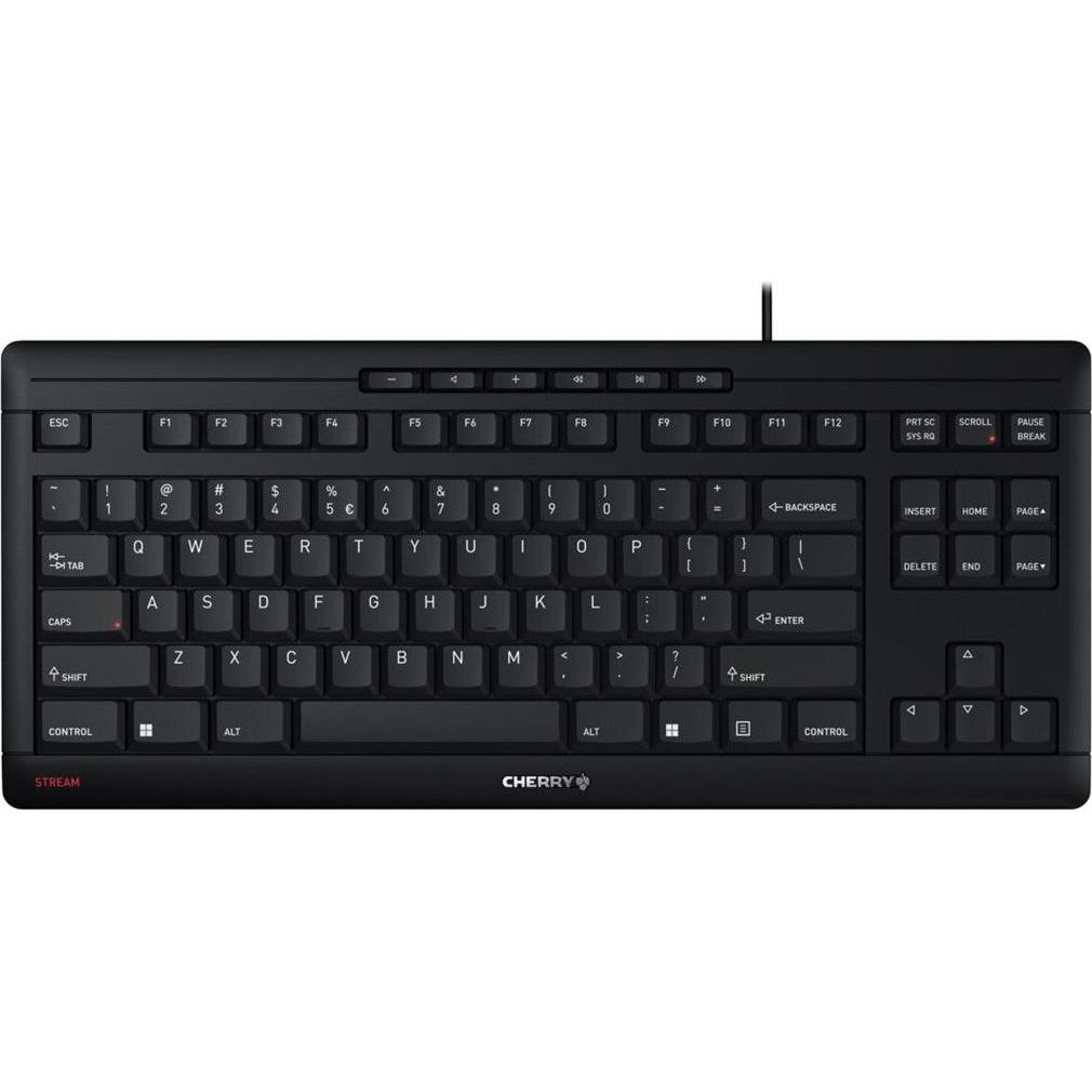 CHERRY Stream (US, Kabelgebunden), Tastatur, Schwarz