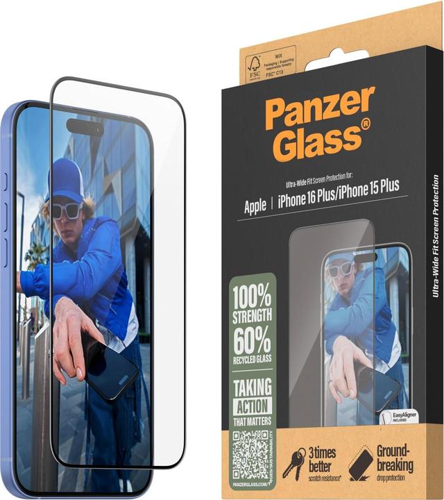 Image du produit PanzerGlass Ultra-Wide Fit (1 pcs, Apple iPhone 15 Plus, Apple iPhone 16 Plus)