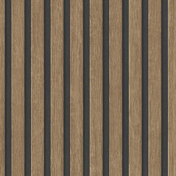 Image du produit Trenddeko papier peint imitation bois marron papier peint intissé 3D panneaux de bois scandinave moderne (50 x 1005 cm)