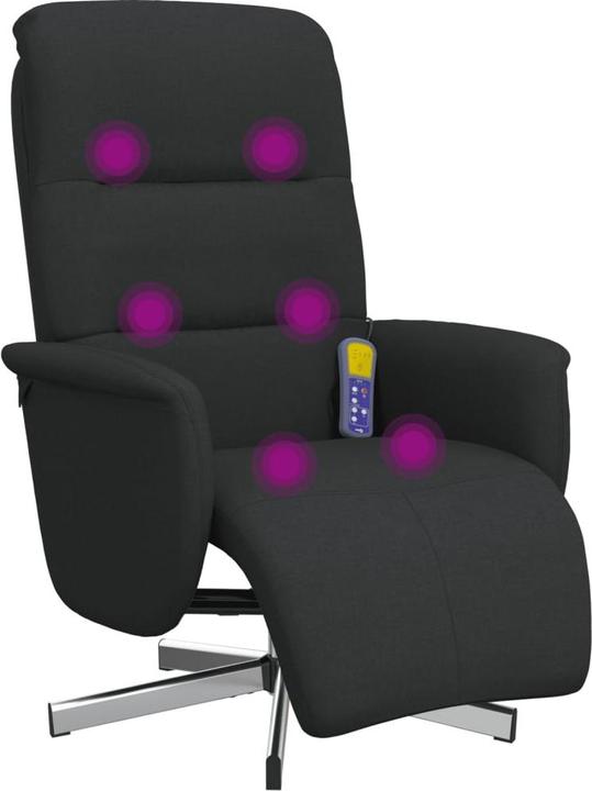 Actual product image vidaXL Massage chair with footrest black fabric, colour