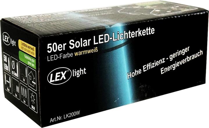 Mojawo 50 LED solar fairy lights Christmas lights warm white (6 m)