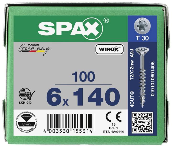 Actual product image Spax Countersunk Multi-Head T-Star Plus T30 Partial Thread Wirox (100 Screws per piece)