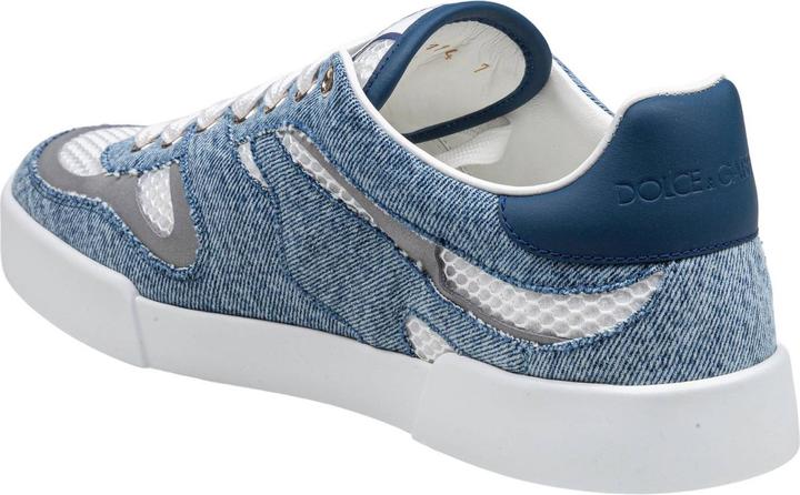 Produktbild Dolce & Gabbana portofino strobel light sneakers in technical mesh denime white and jeans (44)