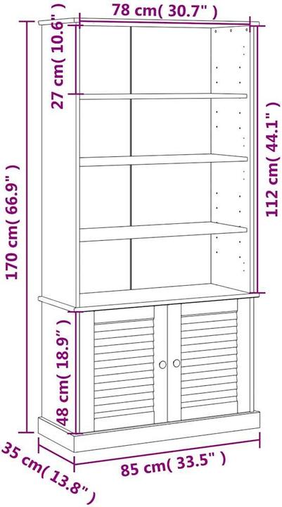 Immagine prodotto vidaXL Bücherregal (85 x 35 x 170 cm)