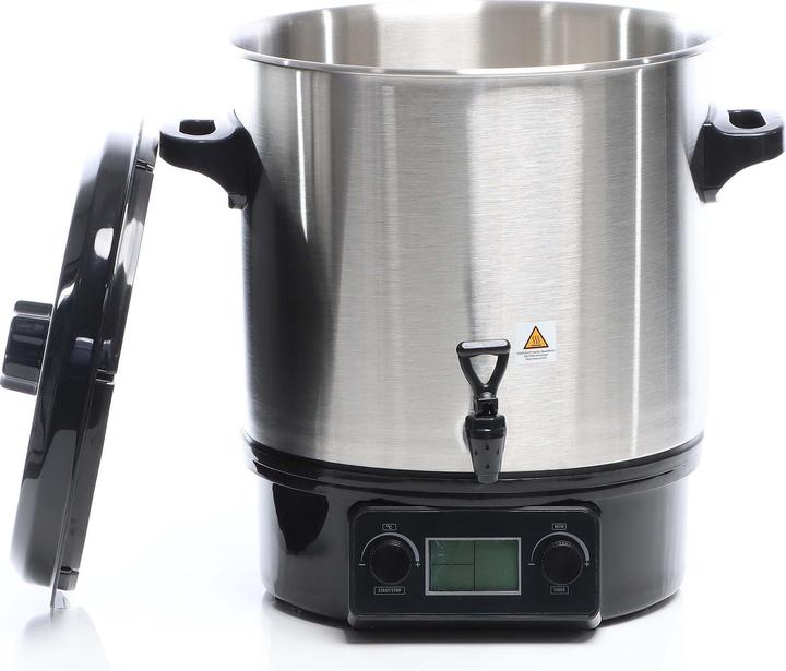 Image du produit Wiltec Soupière électrique Acier fin 27L 2000W Écran digital Minuterie Marmite 30-100°C Soupe (27 l)