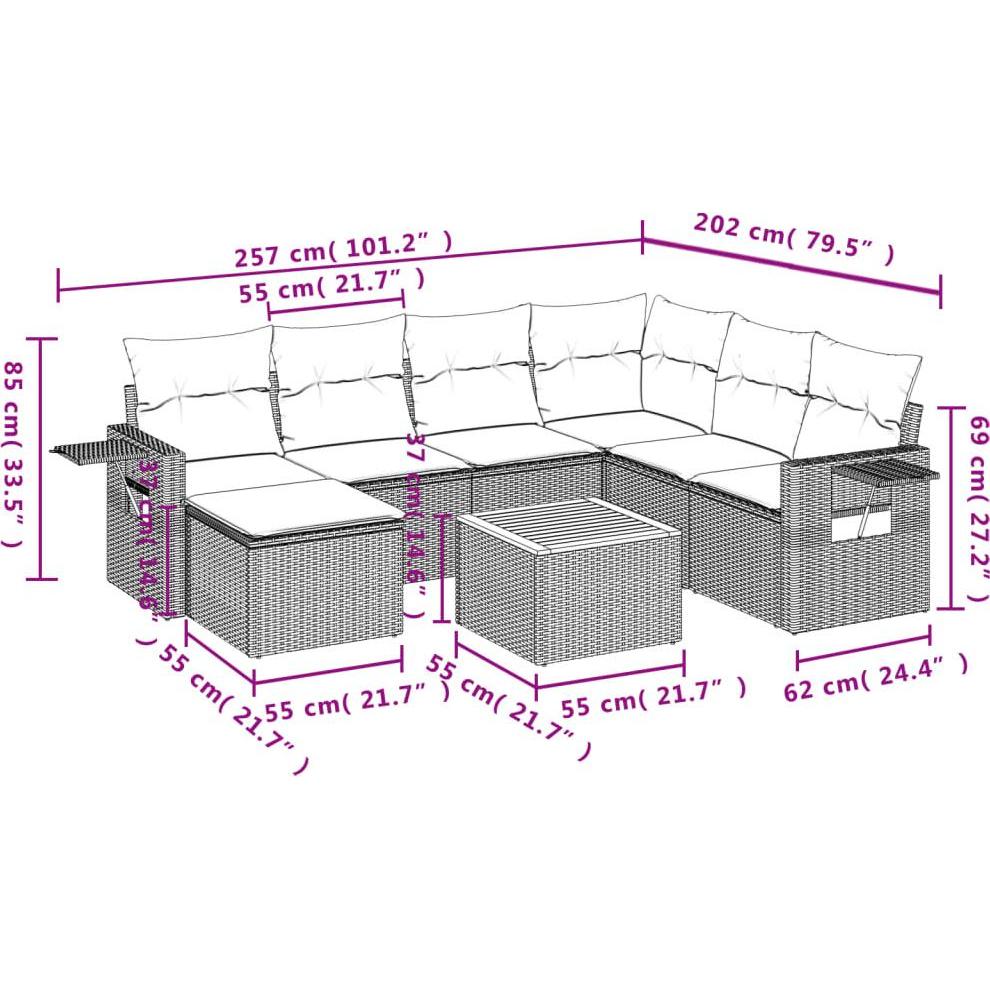 Thumbnail - VidaXL, Gartenlounge, 10-tlg. Garten-Lounge-Set mit Kissen