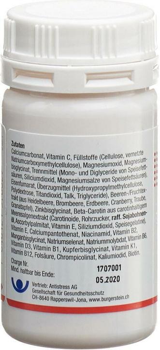 Nährwerte und Zutaten Burgerstein Sport (60 Stück, Tabletten, 80 g)