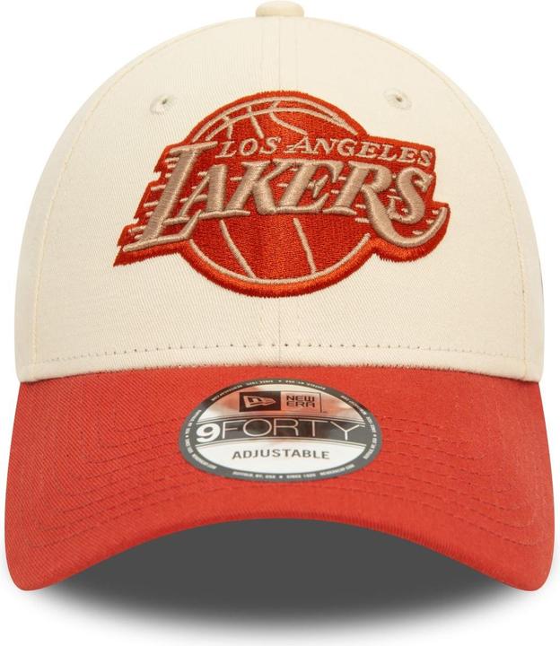 Actual product image New Era Colour Block 9FORTY LA baseball cap - red and cream white