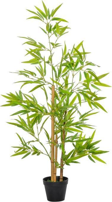 Swisshandel24 Knstlicher Bambus Kunstpflanze Dekoration Kunstbaum  Baumdekoration 120cm