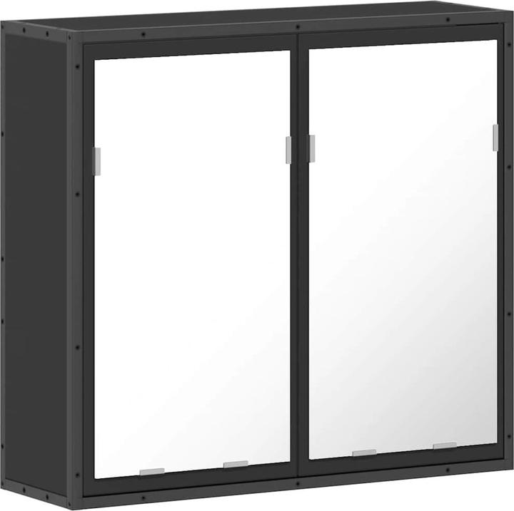 Produktbild vidaXL Spiegelschrank Schwarz 65x20x60 cm Holzwerkstoff (65 x 20 x 60 cm)