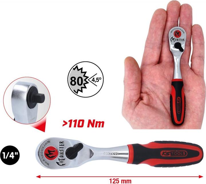 Produktbild KS Tools 1/4 Monster Umschaltknarre (1/4")