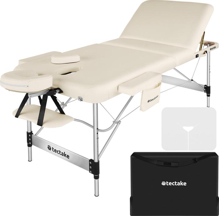 Immagine prodotto tectake lettino da massaggio a 3 zone in alluminio, 5 cm di imbottitura + borsa