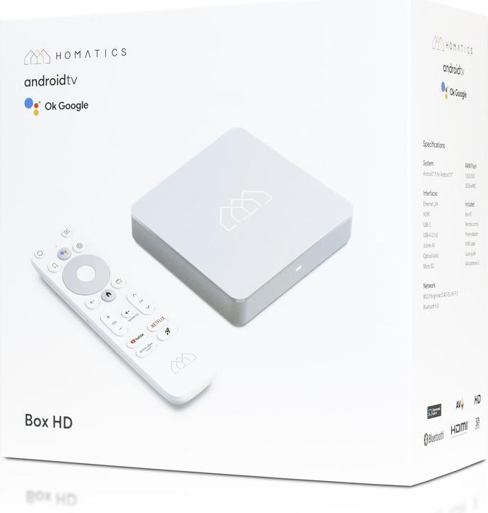 Actual product image Abcom Box HD Android TV media player grey (Full HD, 5GHz WiFi, Bluetooth, voice remote control) (32 GB, Android 11)