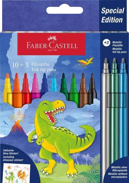 Produktbild Faber-Castell Faserschreiberetui 10+3ST Dino sortiert (13x)