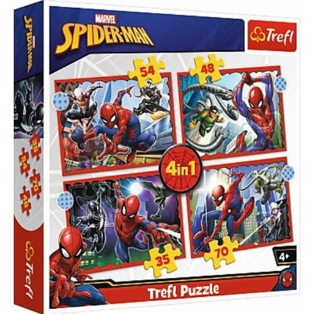 Trefl 4 in 1 Puzzle 35,48,54,70 Teile? Spide (207 Teile)