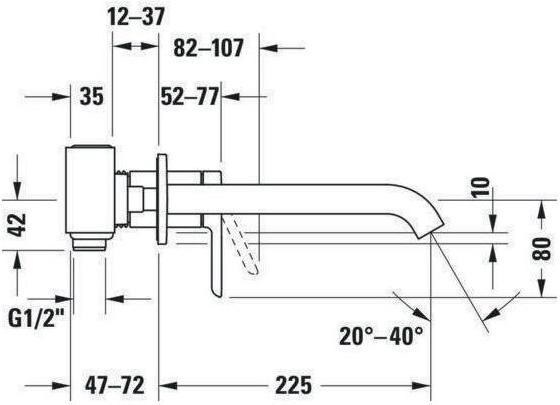 Produktbild Duravit Einhebel-Waschtischmischer C.1 Unterputz, Ausladung 225mm chrom