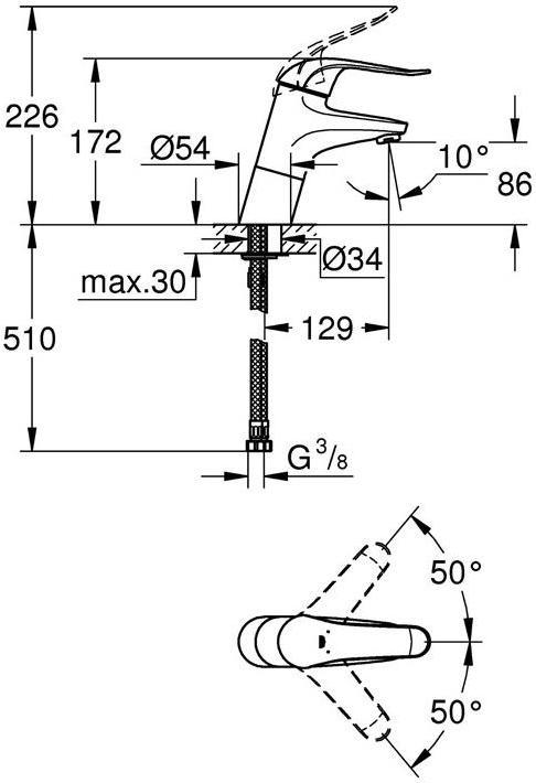 Produktbild Grohe EH-WTbatt EUROECO SPECIAL 1/2Zoll chrom