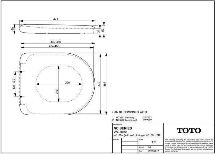 Actual product image TOTO WC seat