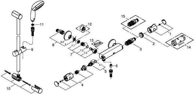 Immagine prodotto Grohe Miscelatore termostatico per doccia GROHTHERM 800 1/2" m set doccia chr