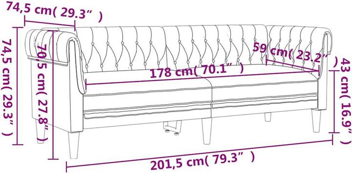 Produktbild vidaXL Chesterfield Sofa