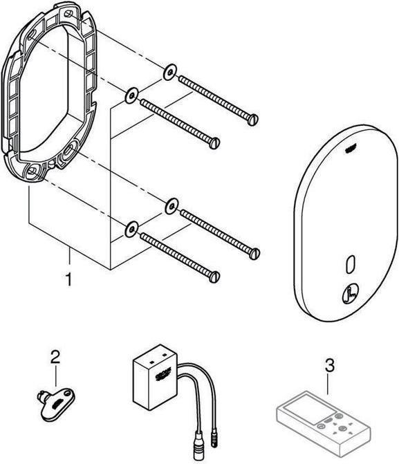 Actual product image Grohe Infr-Elek. EUROSMART CE BLUETOOTH for shower thermostat, transformer chrome