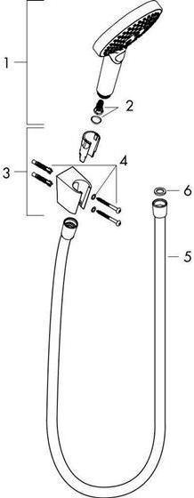 Productafbeelding hansgrohe HG doucheset RAINDANCE SELECT S 120 Porter Set 1600mm wit/chroom (3 Typen balken, 16 l/min)