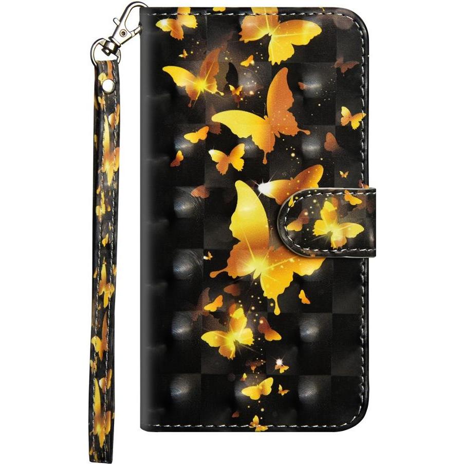 Cover-Discount Glitzer Effekt Leder Handyhülle (Apple iPhone 11), Smartphone Hülle, Gold, Schwarz