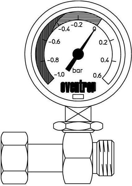 Image du produit Oventrop OV Manomètre à dépression avec raccord. 3/8pouces ÜMxG 3/8pouces avec co. int.