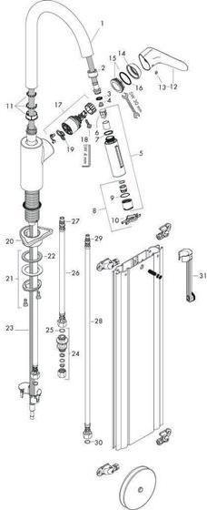 Image du produit hansgrohe HG Mitigeur monocommandé pour évier 240 FOCUS DN 15 avec douchette extractible sBox ES-Op.