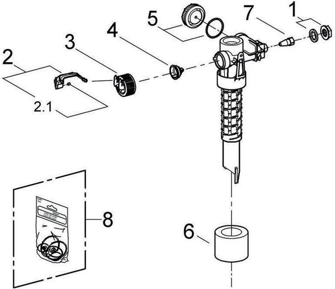 Produktbild Grohe Füllventil f UP-Spülkasten 6 l