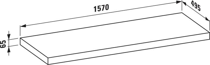 Immagine prodotto Laufen Piastra lavabo Lani, senza foro, 1570x495x65 mm, H404690112