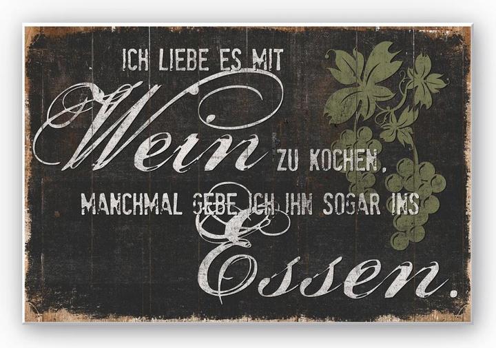 Produktbild Trenddeko Ich liebe es mit Wein zu kochen (30 x 20 cm)