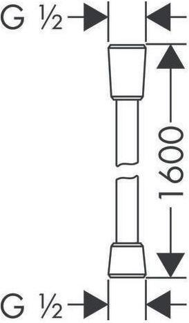 Actual product image hansgrohe HG shower hose ISIFLEX 1600mm satin finish (160 cm)