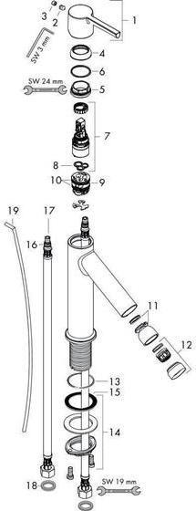 Immagine prodotto Axor Miscelatore monocomando per bidet STARCK DN 15 m HGri m ZAG 1 1/4" chr