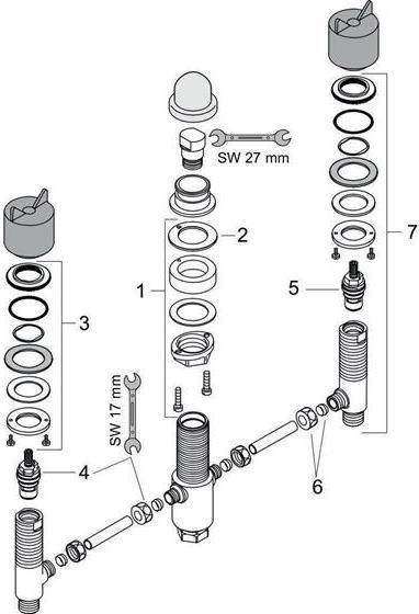Produktbild hansgrohe HG Grundkörper DN 15, für 3-Loch Wannenrandarmatur
