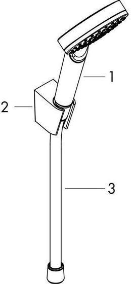 Produktbild hansgrohe Crometta Duschkopfhalterungset 100 mit Duschschlauch 125 cm (1 Strahlart, 14 l/min)