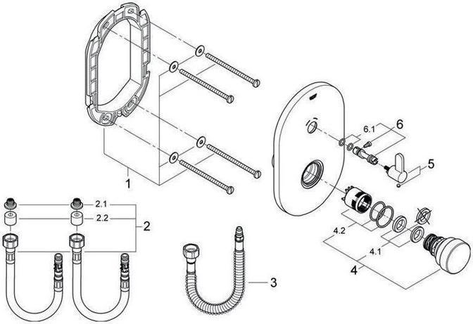 Actual product image Grohe Self-closing bratt. EUROSMART CT 1/2inch, with mixer chrome