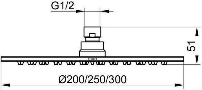 Productafbeelding Keuco Ronde douchekop, afwerking chroom 250 mm 250 mm (15 l/min)