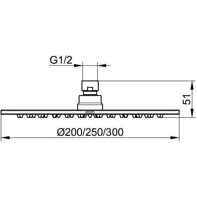 Thumbnail - Keuco, Duschbrause, Kopfbrause rund, Chrom-finish 250mm 250 mm (15 l/min)