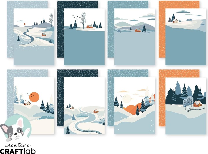 Actual product image art by marlene Designer Paper Pad "Winter Landscape" 24 Sheets Friendz (170 g/m², 24 x)