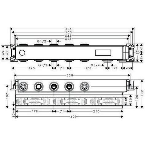 Thumbnail - Axor, Duschsystem, Grundkörper für Thermostatmodul Select 3 Verbraucher