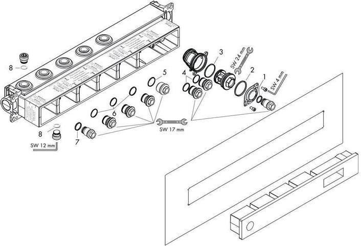 Actual product image Axor base unit for thermostat module Select 3 consumers