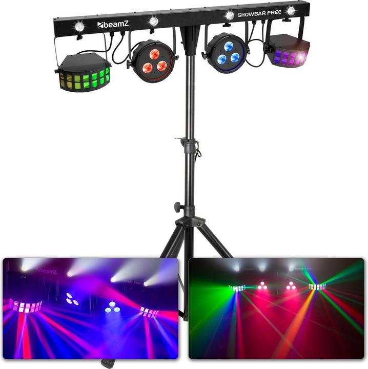 Produktbild BeamZ Leichter Effekt - Showbar Free Disco Light Effect - Komplette Lichtshow mit inkl. Stativ, Tasc (LED)